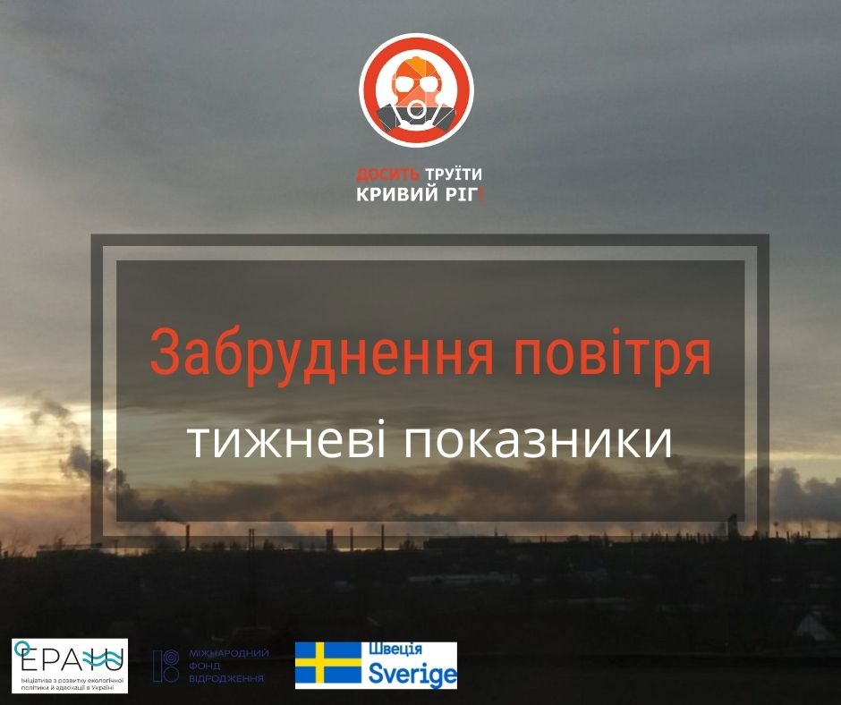 Забруднення повітря у Кривому Розі: показники тижня