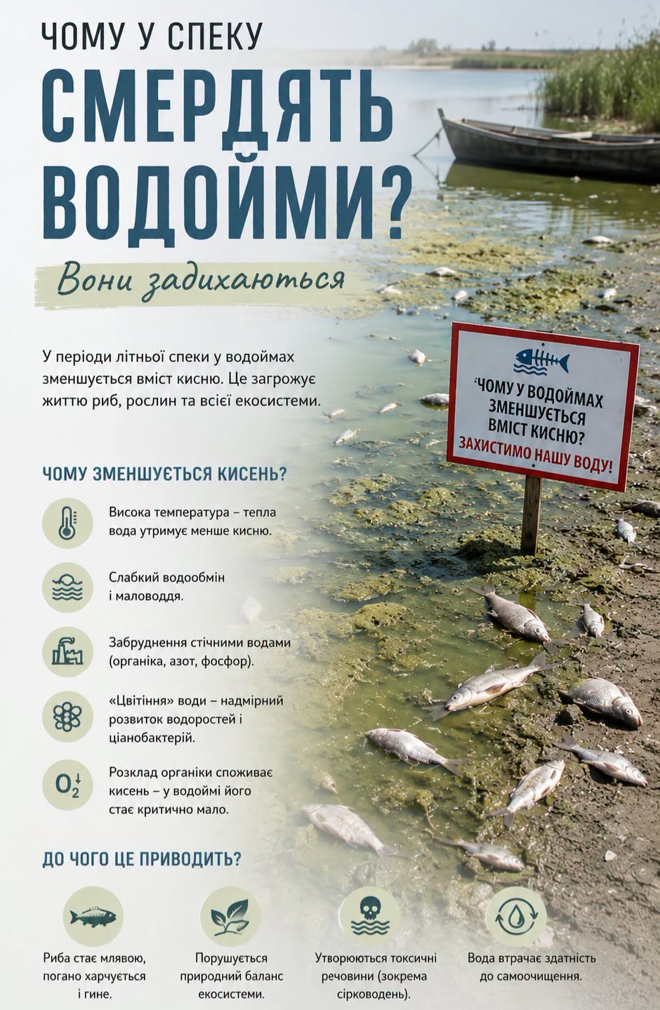 Чому у спеку смердять водойми? Вони задихаються